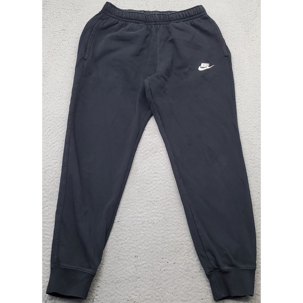 Nike Jogger Pants Women Small Black Fleece Lined Athletic Gym Logo Elastic Waist